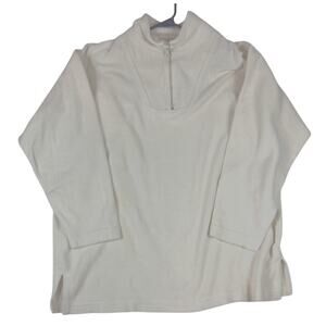 J.B. Buck Sports Quarter Zip Fleece Pullover Shirt White Men’s Size Medium